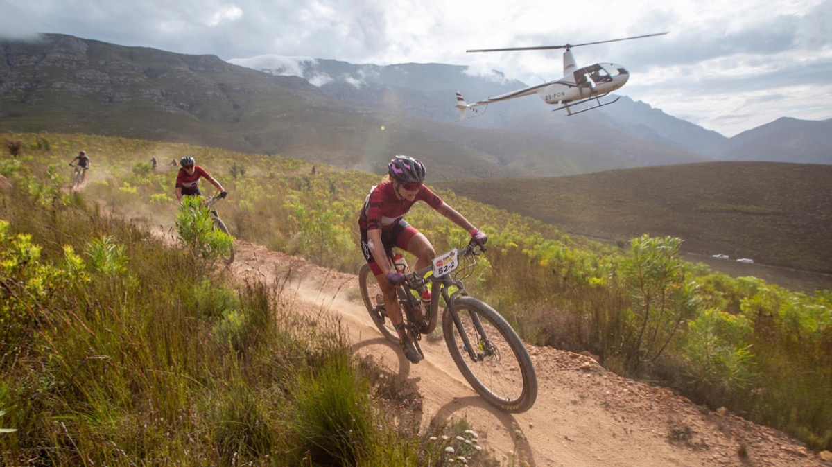 Mariske Strauss and Candice Lill during stage 3 of the 2022 Absa Cape Epic Mountain Bike stage race from Elandskloof in Greyton to Elandskloof in Greyton, South Africa on the 23rd March 2022.  /images/stories/2022/Absa-Cape-Epic-Stage-3-Sam-Clark-xl.jpg